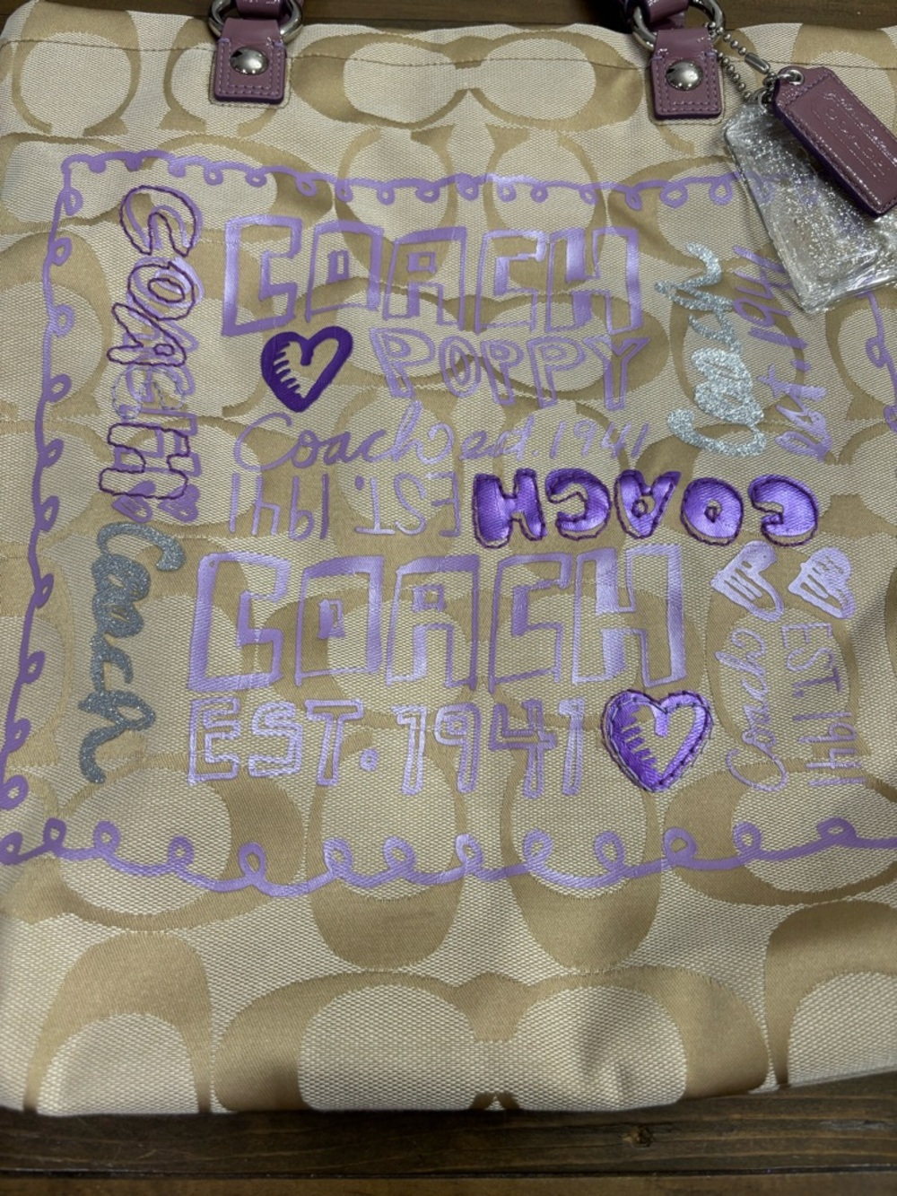 Coach Poppy Slim Glam Tote Bag - Picture 3 of 9